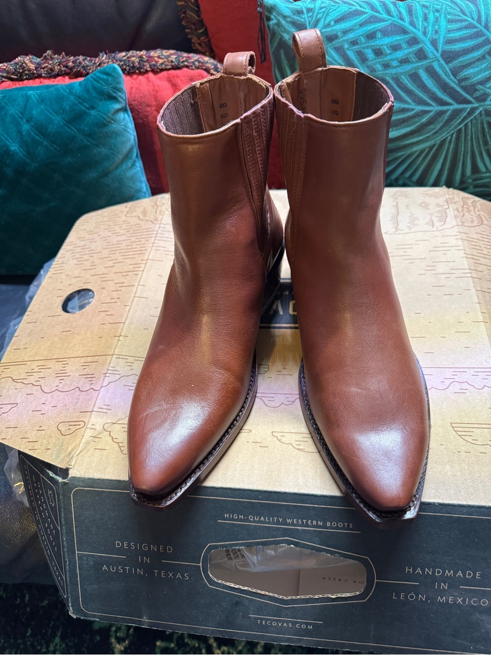 Tecovas Brown Leather Women’s Ankle Booties